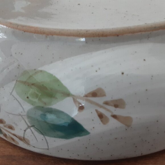Pottery Handpainted Speckled Relish, Candy Dish. 3 Sections - Picture 5 of 5